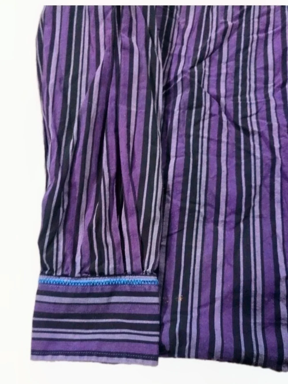 VTG Rare Jimi Hendrix Men  Black & Gray Striped ButtonDown Shirt Blue Graphic XL